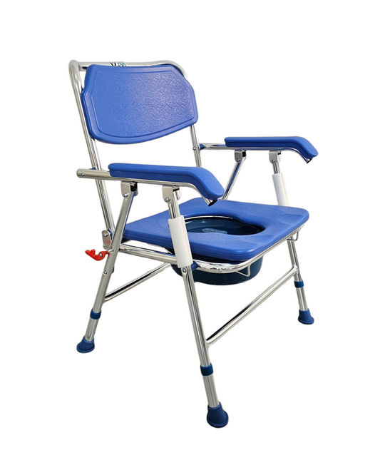 Silla Inodoro Portátil Plegable de Aluminio con Asiento PVC