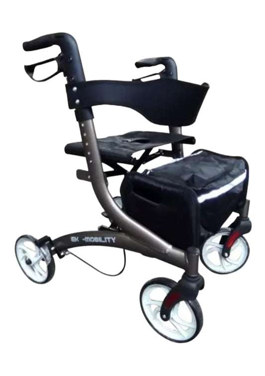 Andador Ortopédico Premium con Asiento, Ruedas, Frenos y Bolsa